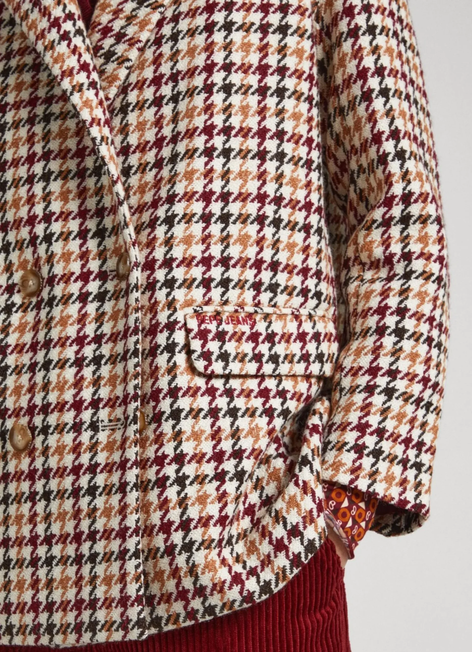 Mulher Pepe Jeans Casaco E Jaquetas>Blazer Com Padrao Pata De Galo