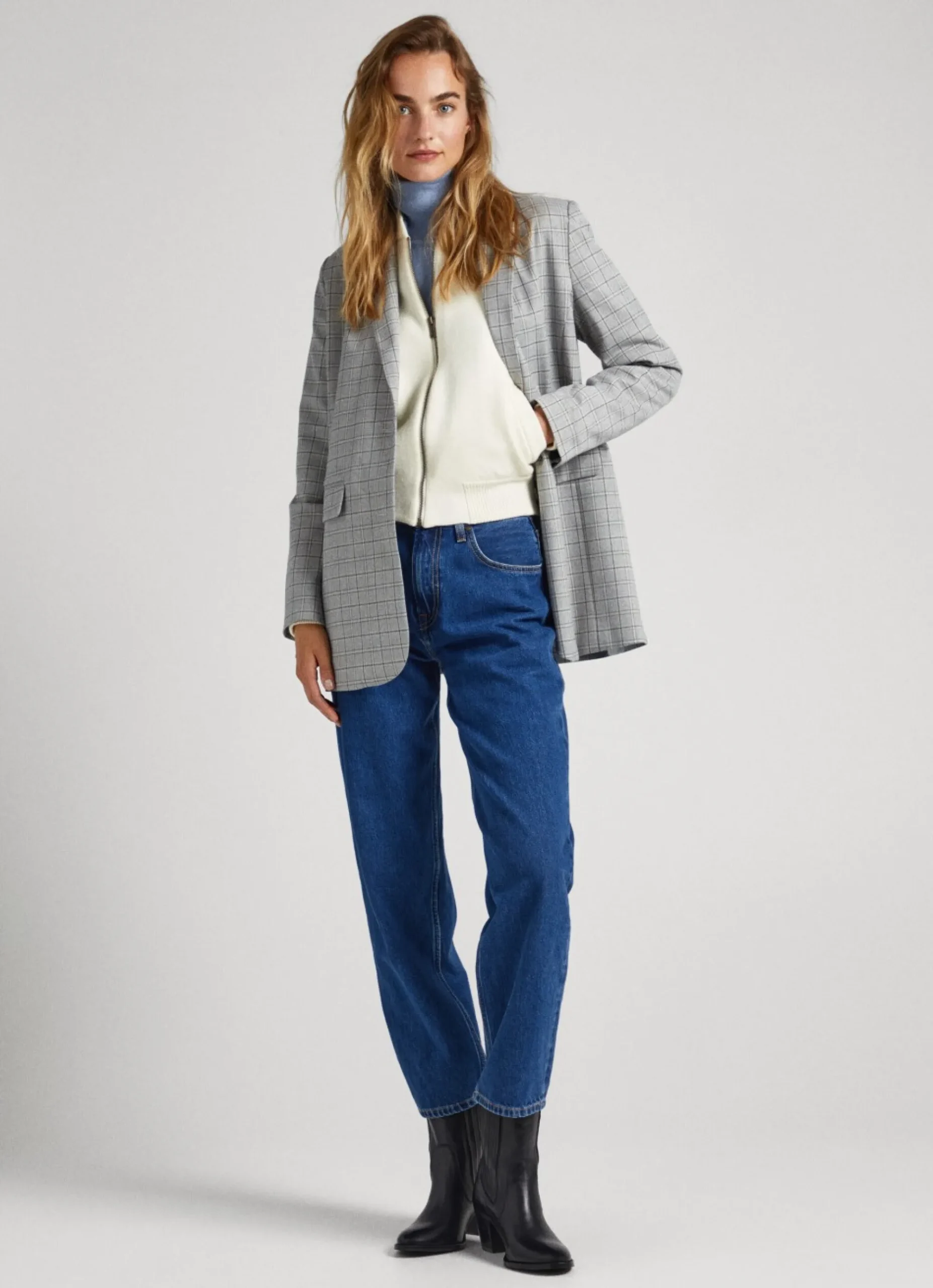 Mulher Pepe Jeans Casaco E Jaquetas>Blazer Sarja Padrao Xadrez