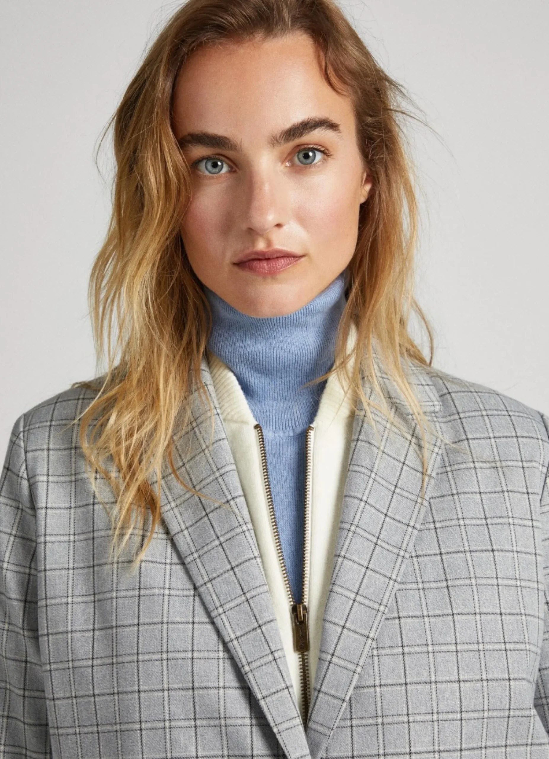 Mulher Pepe Jeans Casaco E Jaquetas>Blazer Sarja Padrao Xadrez