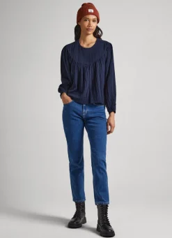 Mulher Pepe Jeans Camisas E Blusas>Blusa Algodao Waffle
