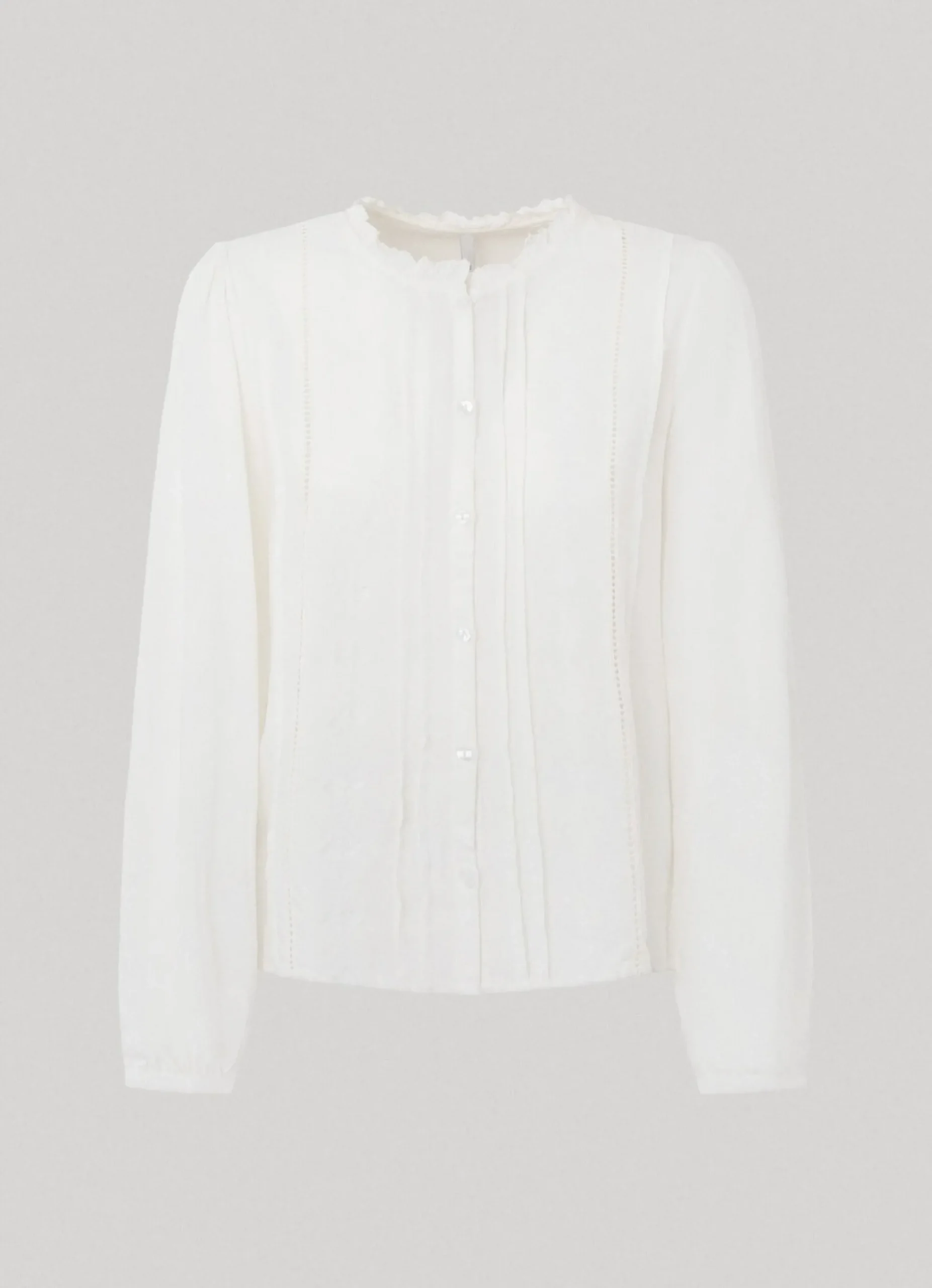 Mulher Pepe Jeans Camisas E Blusas>Blusa Bordada Com Corte Romantico