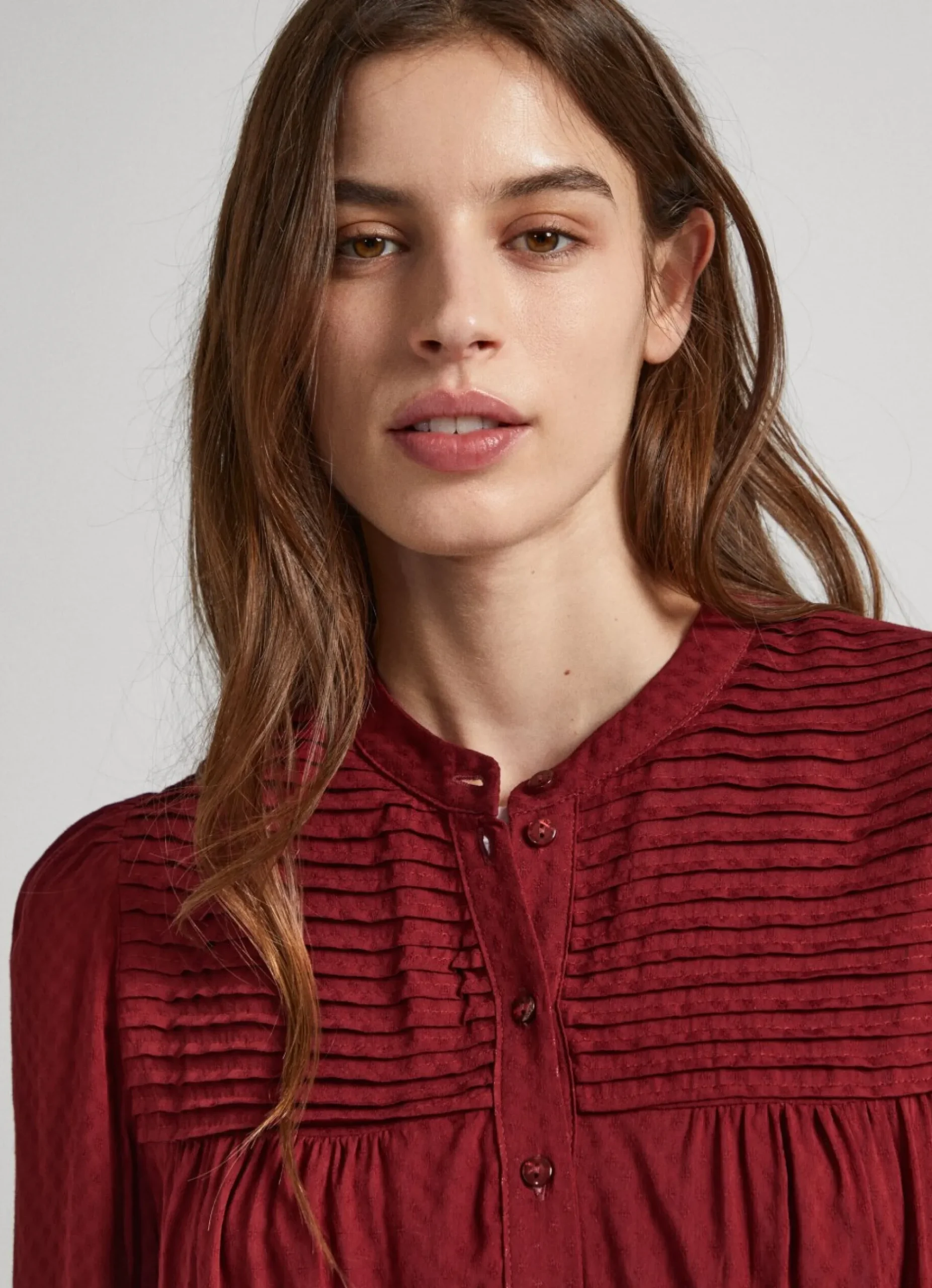 Mulher Pepe Jeans Camisas E Blusas>Blusa Com Detalhes Plissados