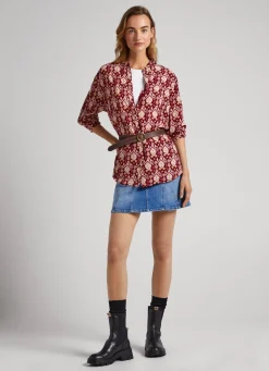 Mulher Pepe Jeans Camisas E Blusas>Blusa Comprida Padrao Geometrico