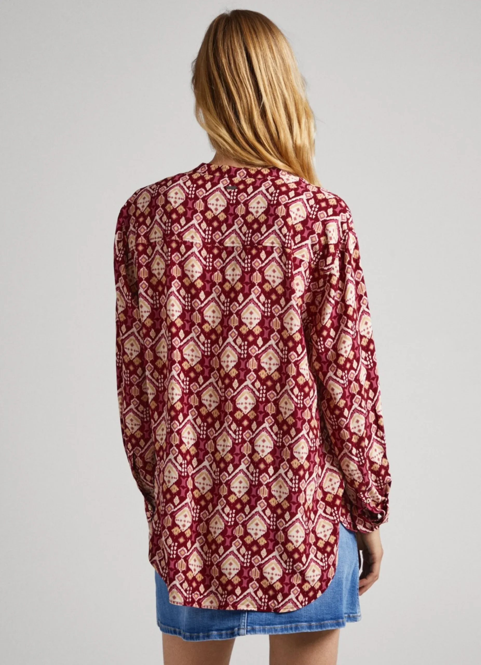 Mulher Pepe Jeans Camisas E Blusas>Blusa Comprida Padrao Geometrico