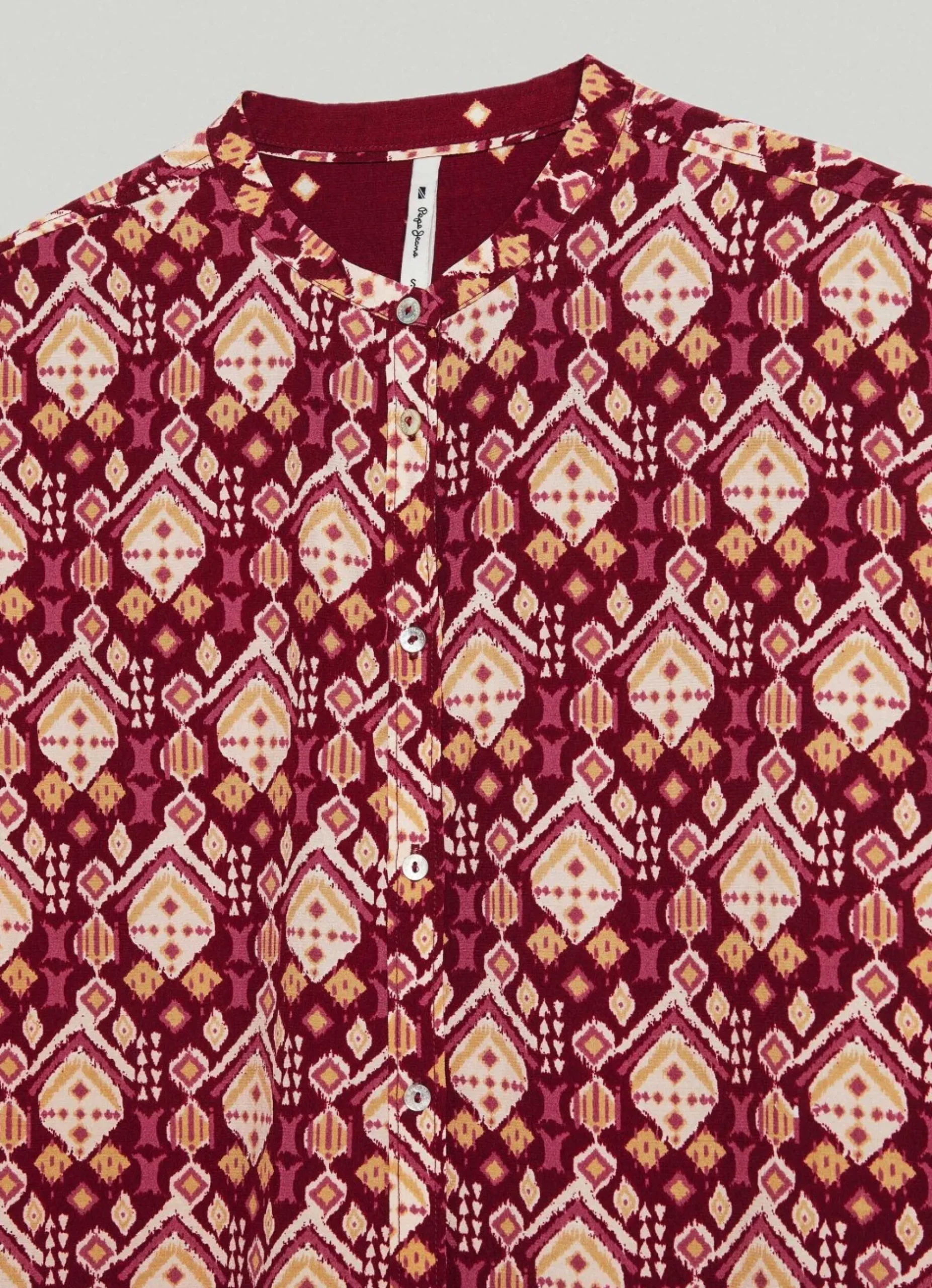 Mulher Pepe Jeans Camisas E Blusas>Blusa Comprida Padrao Geometrico
