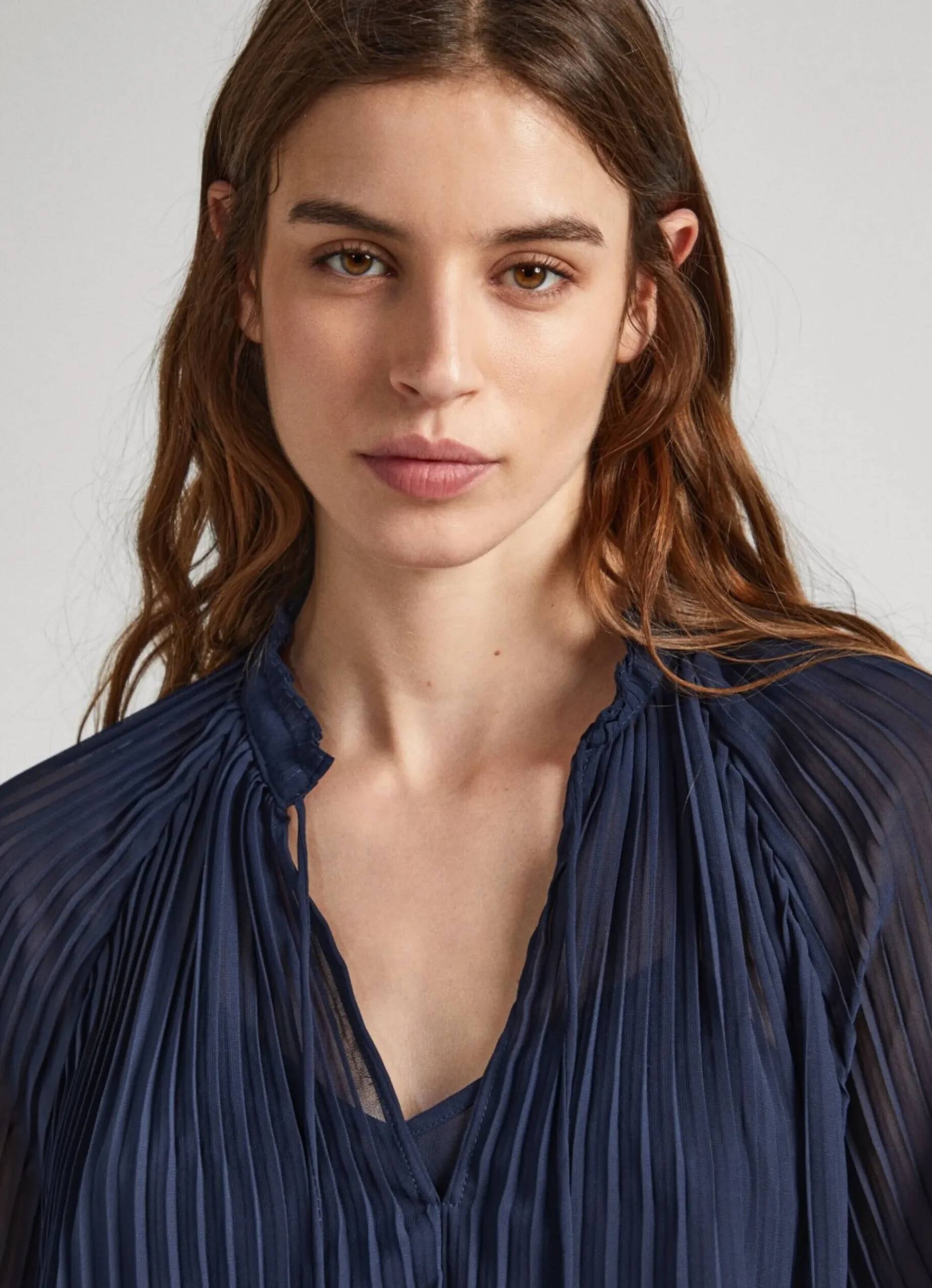 Mulher Pepe Jeans Camisas E Blusas>Blusa De Chiffon Plissada