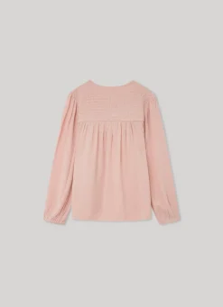 Rapariga Pepe Jeans Camisas E T-Shirts>Blusa De Detalhes Franzidos