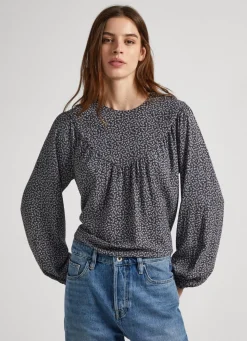 Mulher Pepe Jeans Camisas E Blusas>Blusa Dobby Com Padrao Floral
