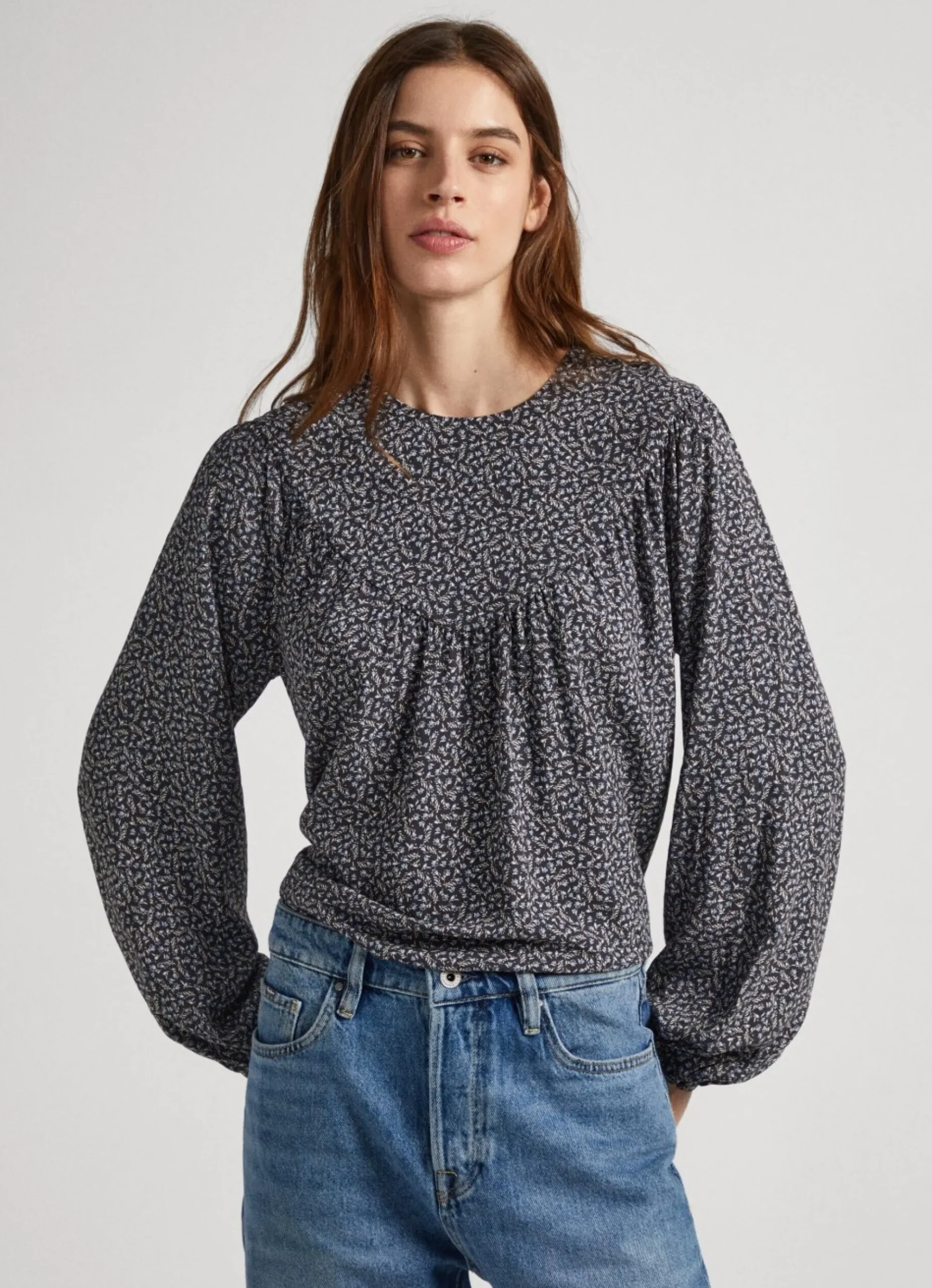 Mulher Pepe Jeans Camisas E Blusas>Blusa Dobby Com Padrao Floral