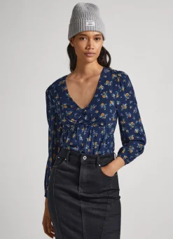 Mulher Pepe Jeans Camisas E Blusas>Blusa Dobby Padrao Floral
