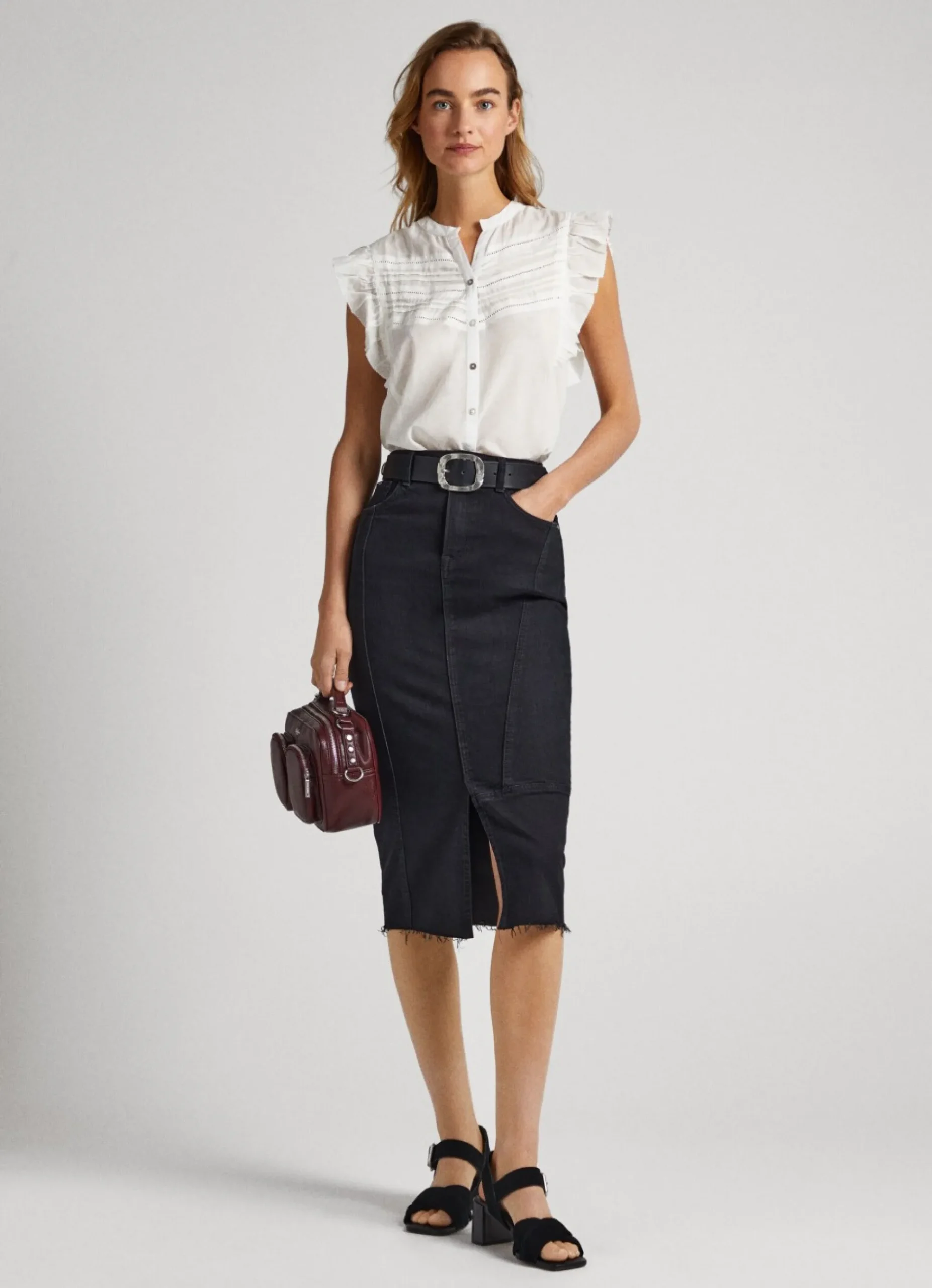 Mulher Pepe Jeans Camisas E Blusas>Blusa Mangas Borboleta