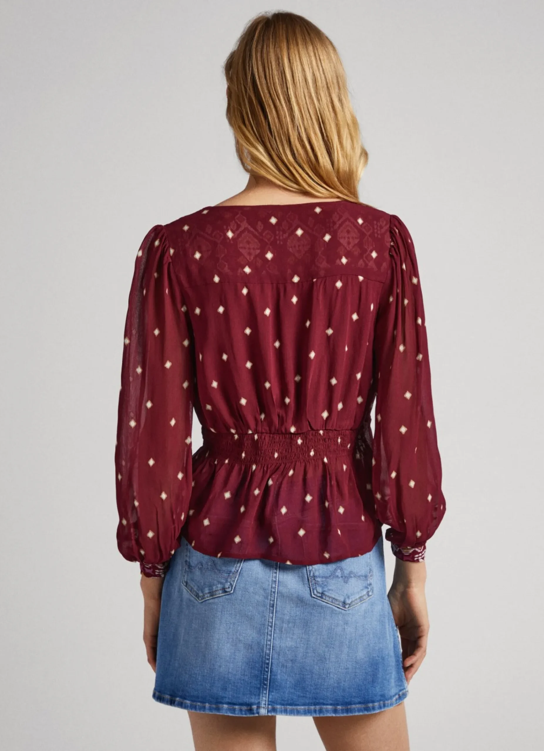 Mulher Pepe Jeans Camisas E Blusas>Blusa Padrao As Bolinhas