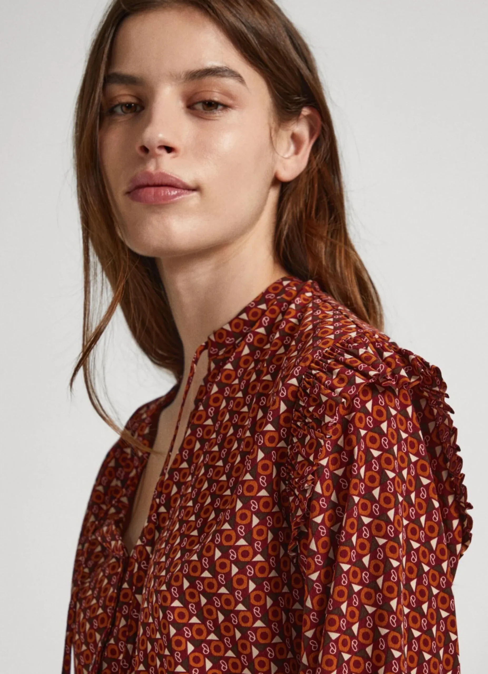 Mulher Pepe Jeans Camisas E Blusas>Blusa Padrao Geometrico