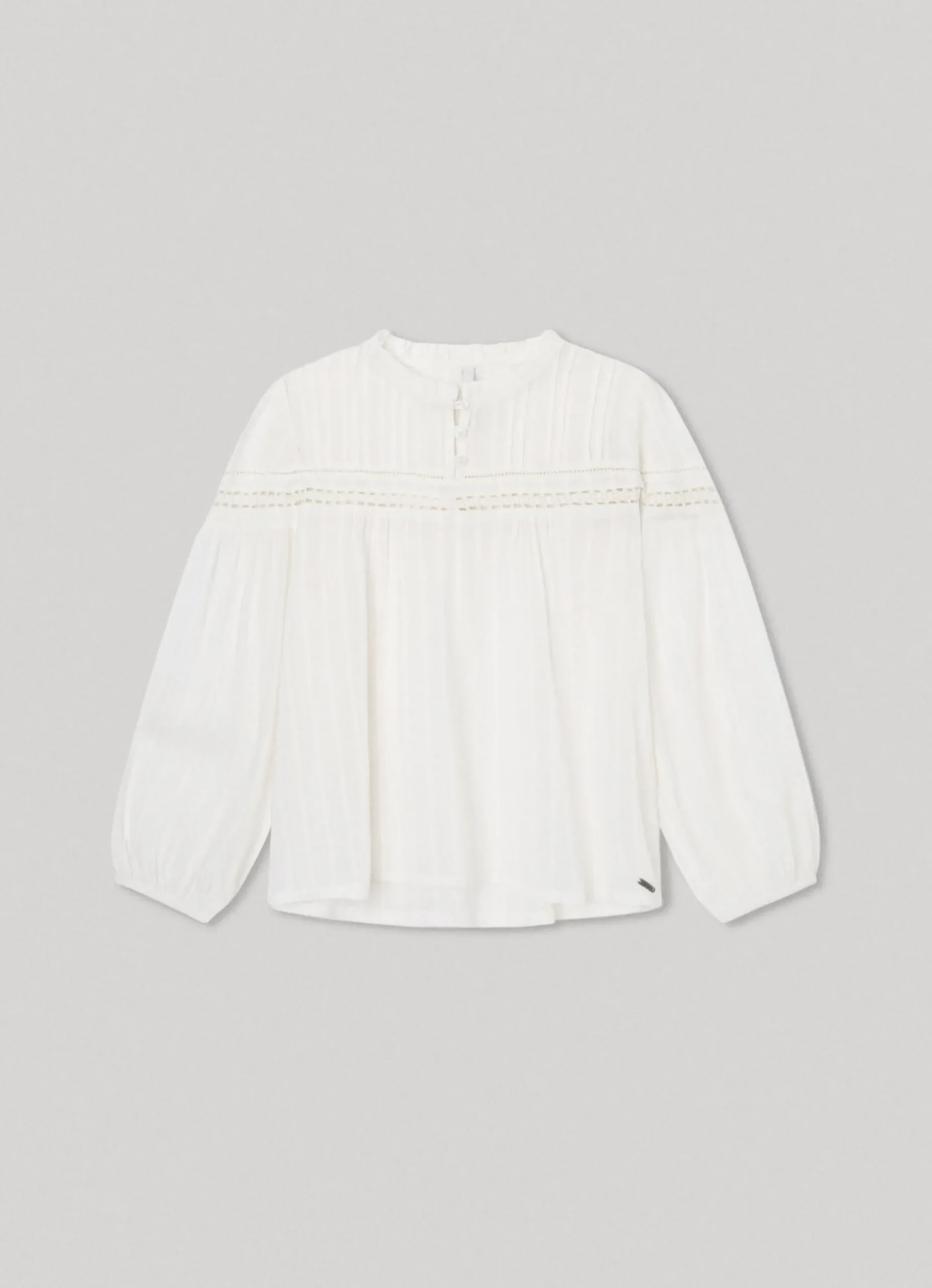 Rapariga Pepe Jeans Camisas E T-Shirts>Blusa Romantica Algodao Dobby
