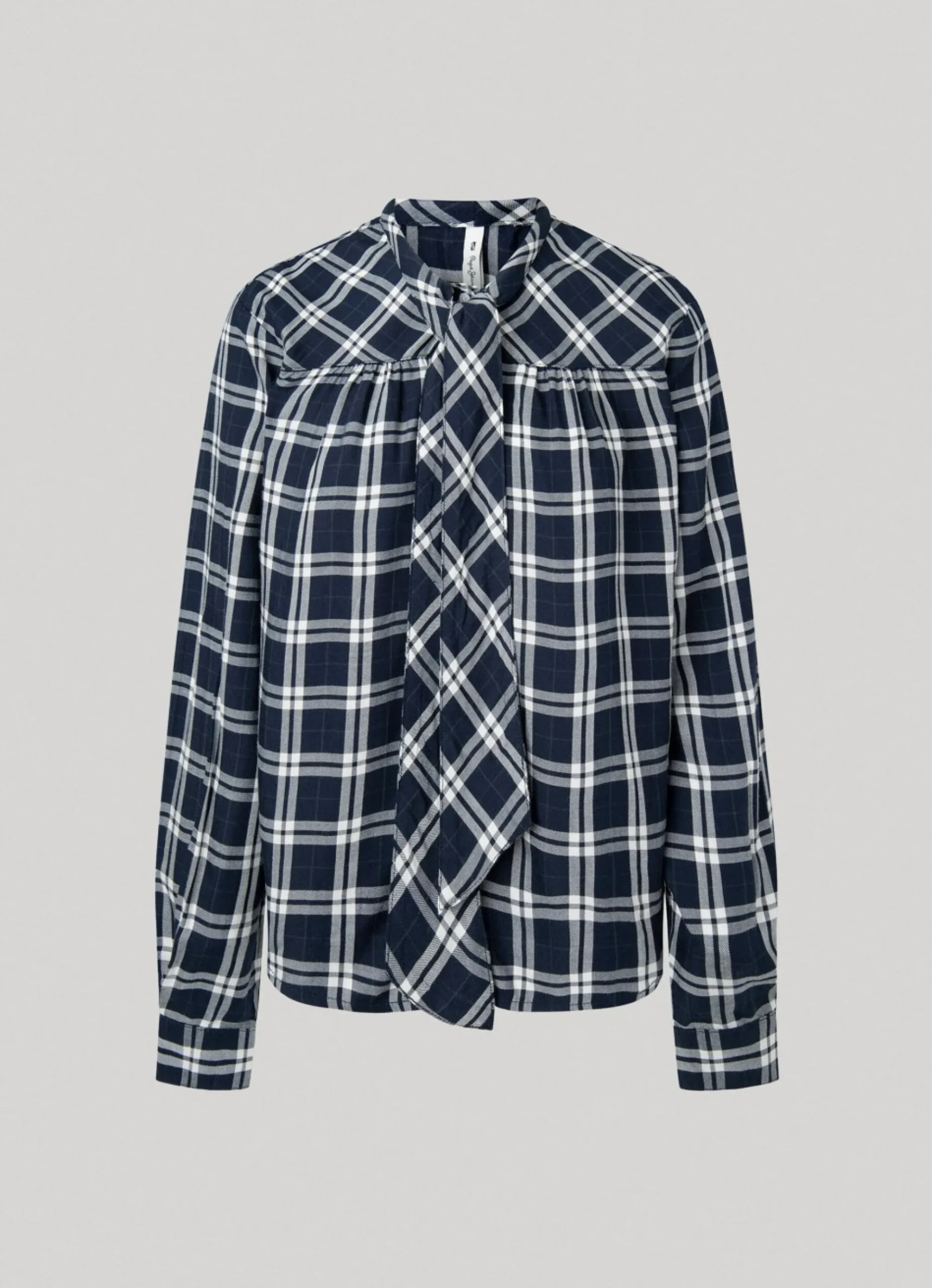 Mulher Pepe Jeans Camisas E Blusas>Blusa Xadrez Laco Na Gola
