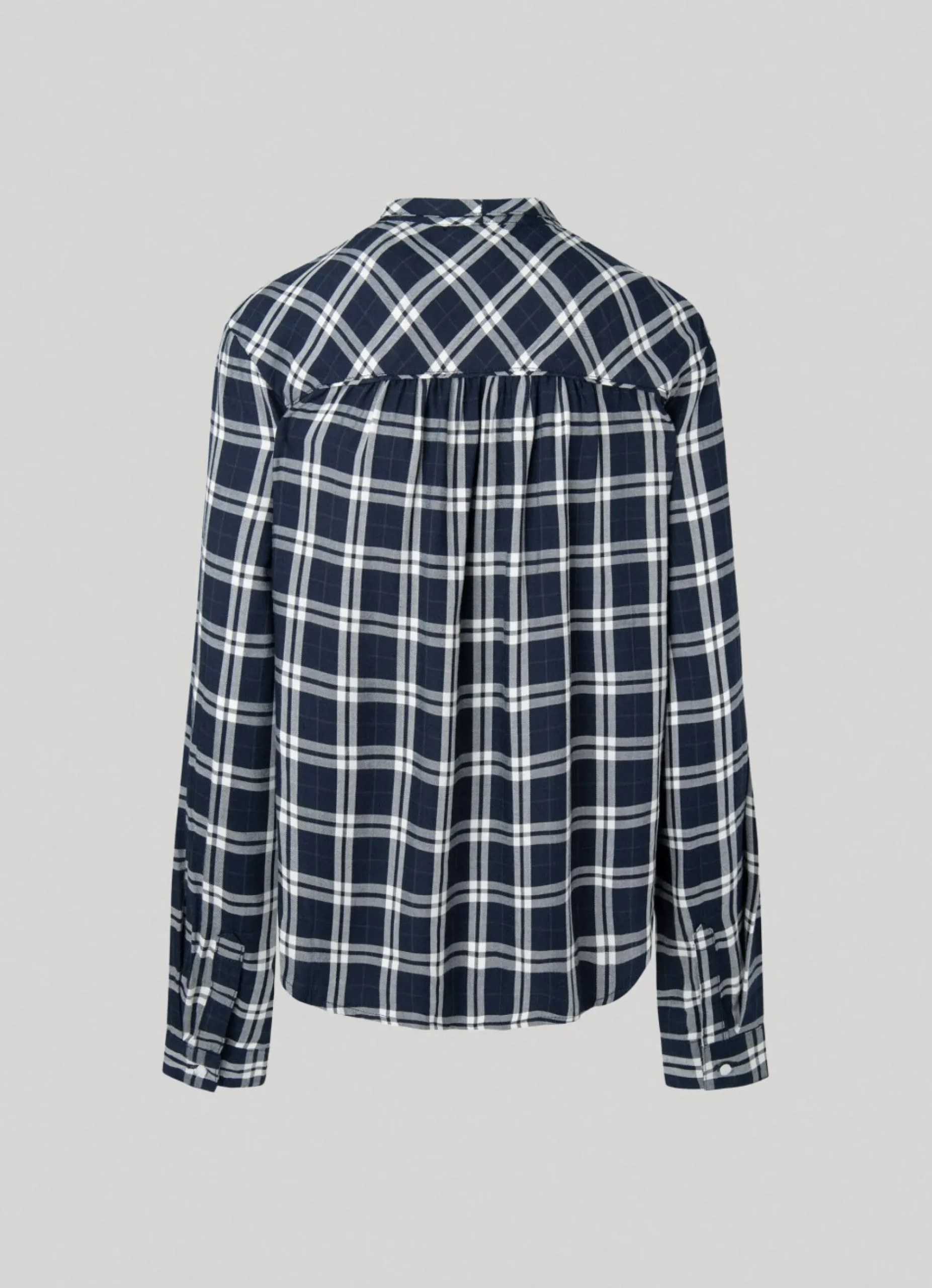 Mulher Pepe Jeans Camisas E Blusas>Blusa Xadrez Laco Na Gola