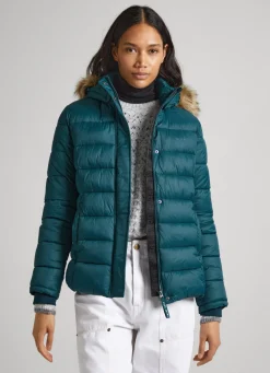 Mulher Pepe Jeans Casaco E Jaquetas>Blusao Detalhe De Pelo No Capuz
