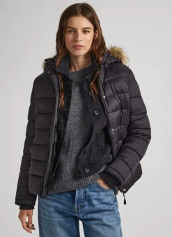 Mulher Pepe Jeans Casaco E Jaquetas>Blusao Detalhe De Pelo No Capuz