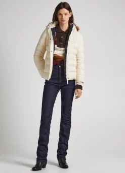 Mulher Pepe Jeans Casaco E Jaquetas>Blusao Detalhe De Pelo No Capuz