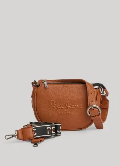 Mulher Pepe Jeans Bolsas E Mochilas>Bolsa De Ombro De Couro Com Logo