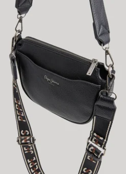 Mulher Pepe Jeans Bolsas E Mochilas>Bolsa De Ombro De Couro Com Logo