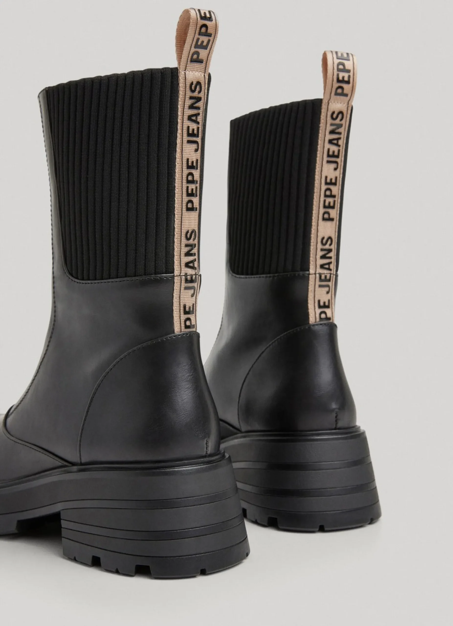 Mulher Pepe Jeans Botas E Sapatos>Botas Cano Medio Tecido Combinado