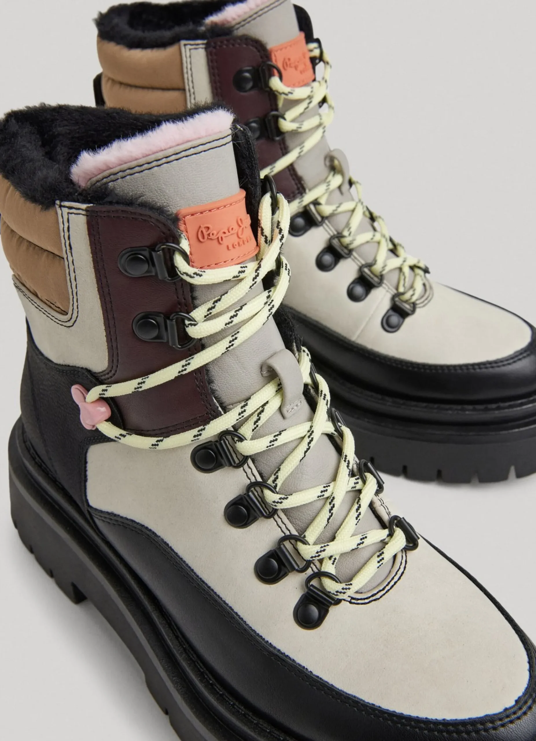 Mulher Pepe Jeans Botas E Sapatos>Botas Cano Medio Tecido Combinado