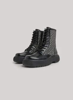 Mulher Pepe Jeans Botas E Sapatos>Botas Medias De Cano Jacquard