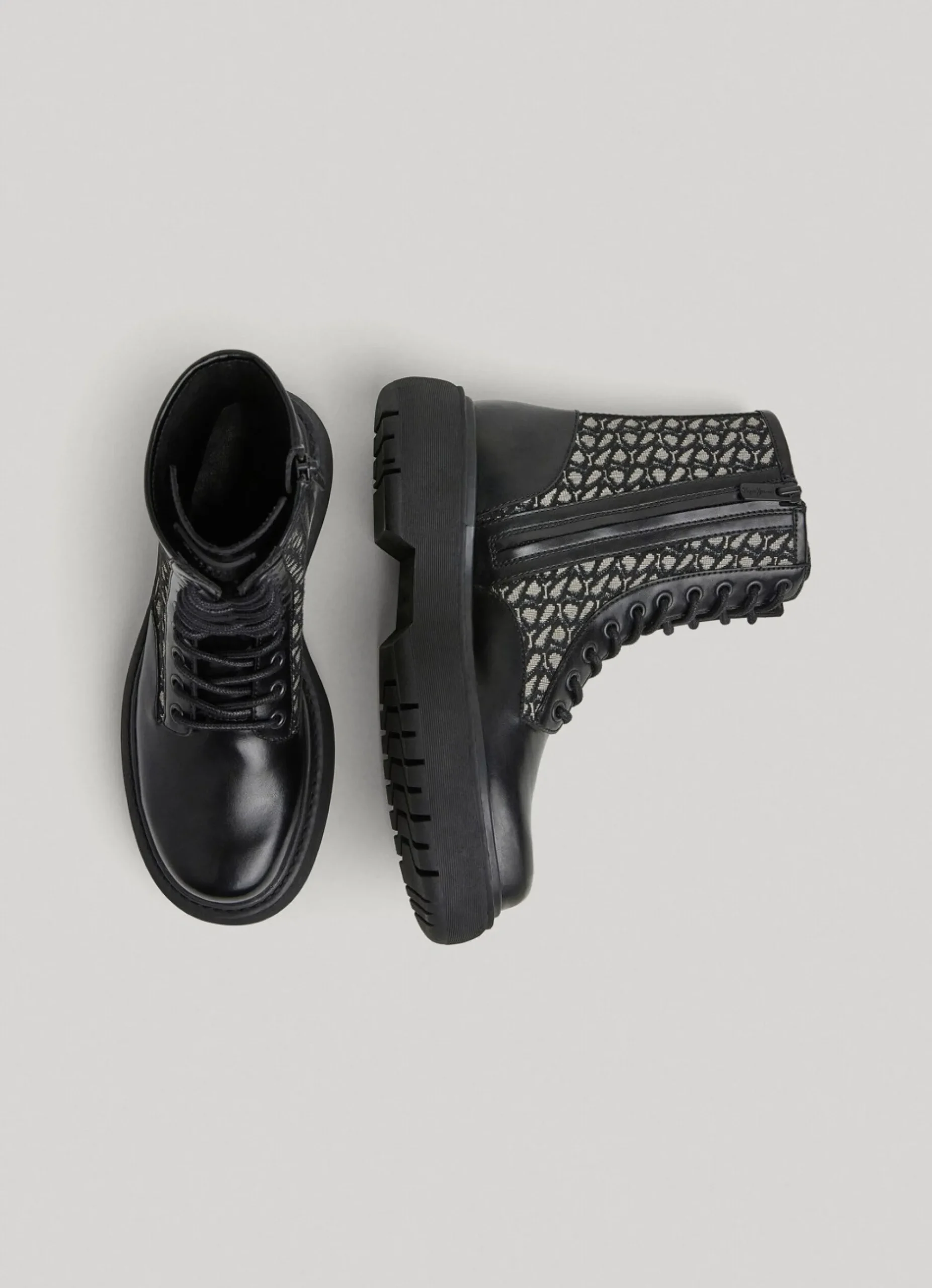 Mulher Pepe Jeans Botas E Sapatos>Botas Medias De Cano Jacquard