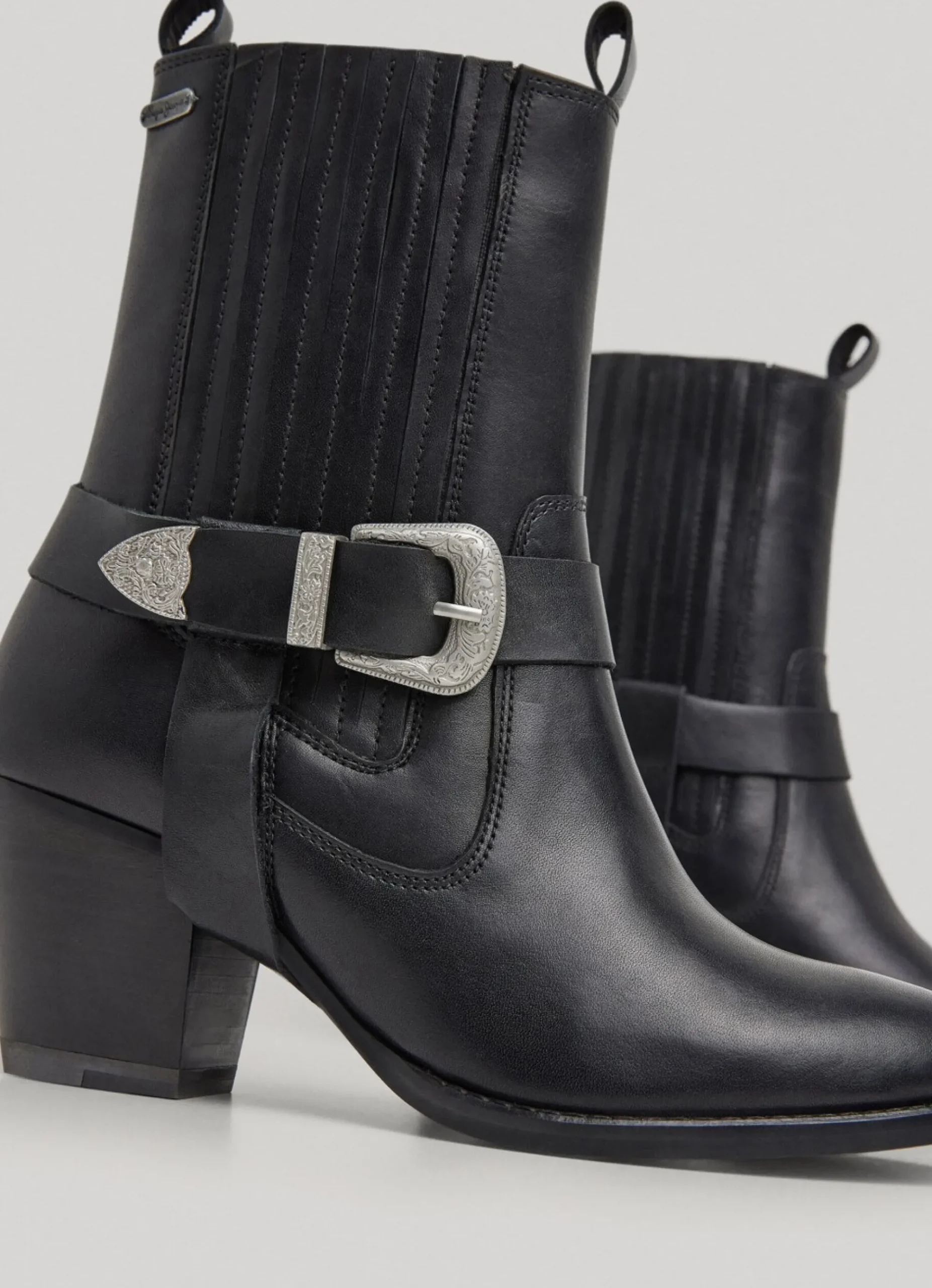 Mulher Pepe Jeans Botas E Sapatos>Botim Cano Medio Com Salto