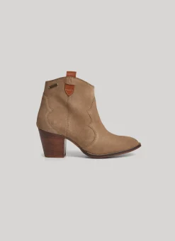 Mulher Pepe Jeans Botas E Sapatos>Botim De Camurca Com Fecho