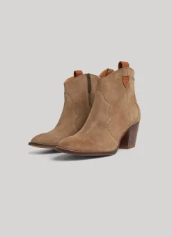 Mulher Pepe Jeans Botas E Sapatos>Botim De Camurca Com Fecho