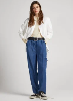 Mulher Pepe Jeans Calças>Calças Cargo Chambray