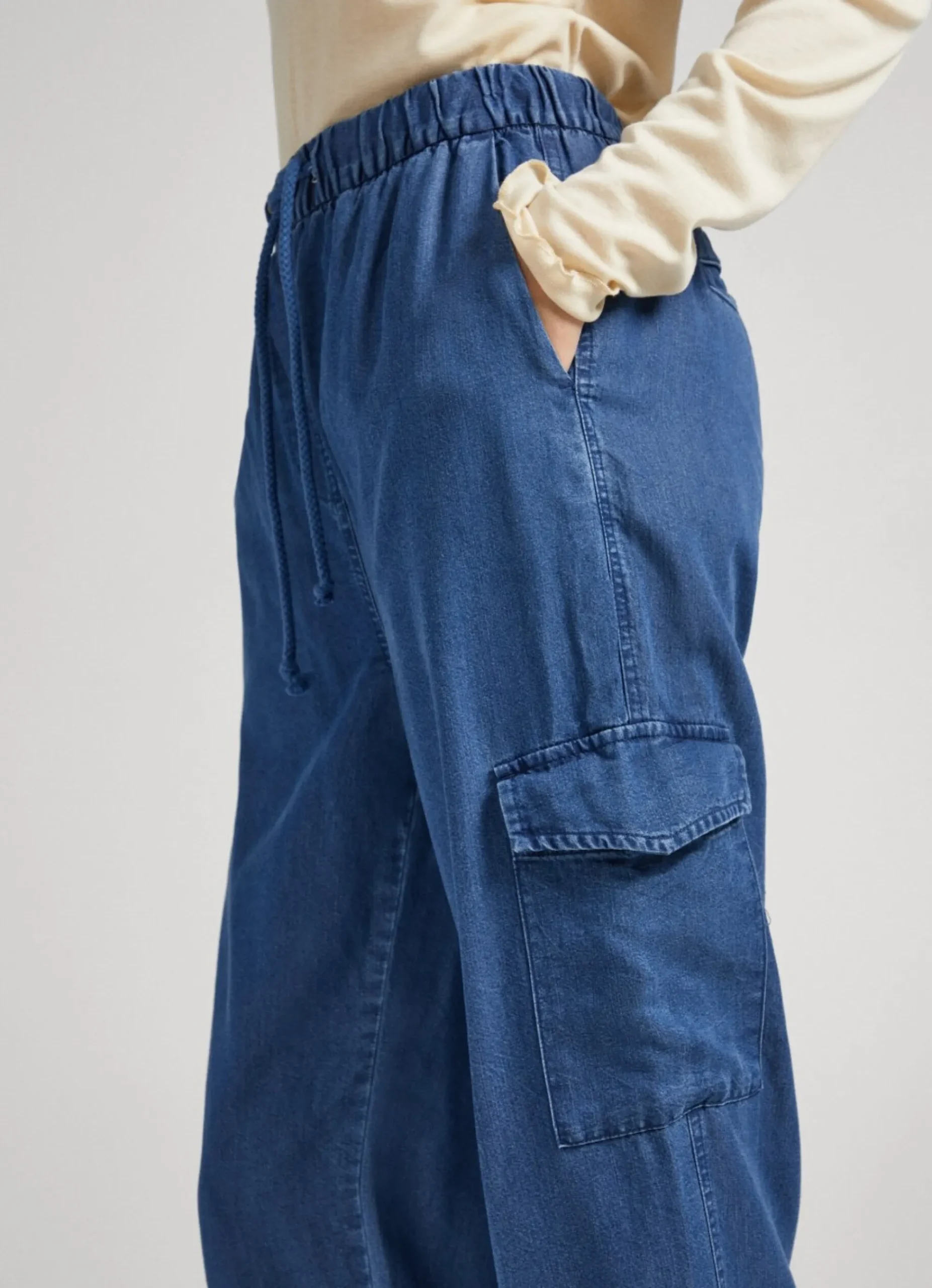 Mulher Pepe Jeans Calças>Calças Cargo Chambray
