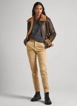 Mulher Pepe Jeans Calças>Calças Chino Regular Fit