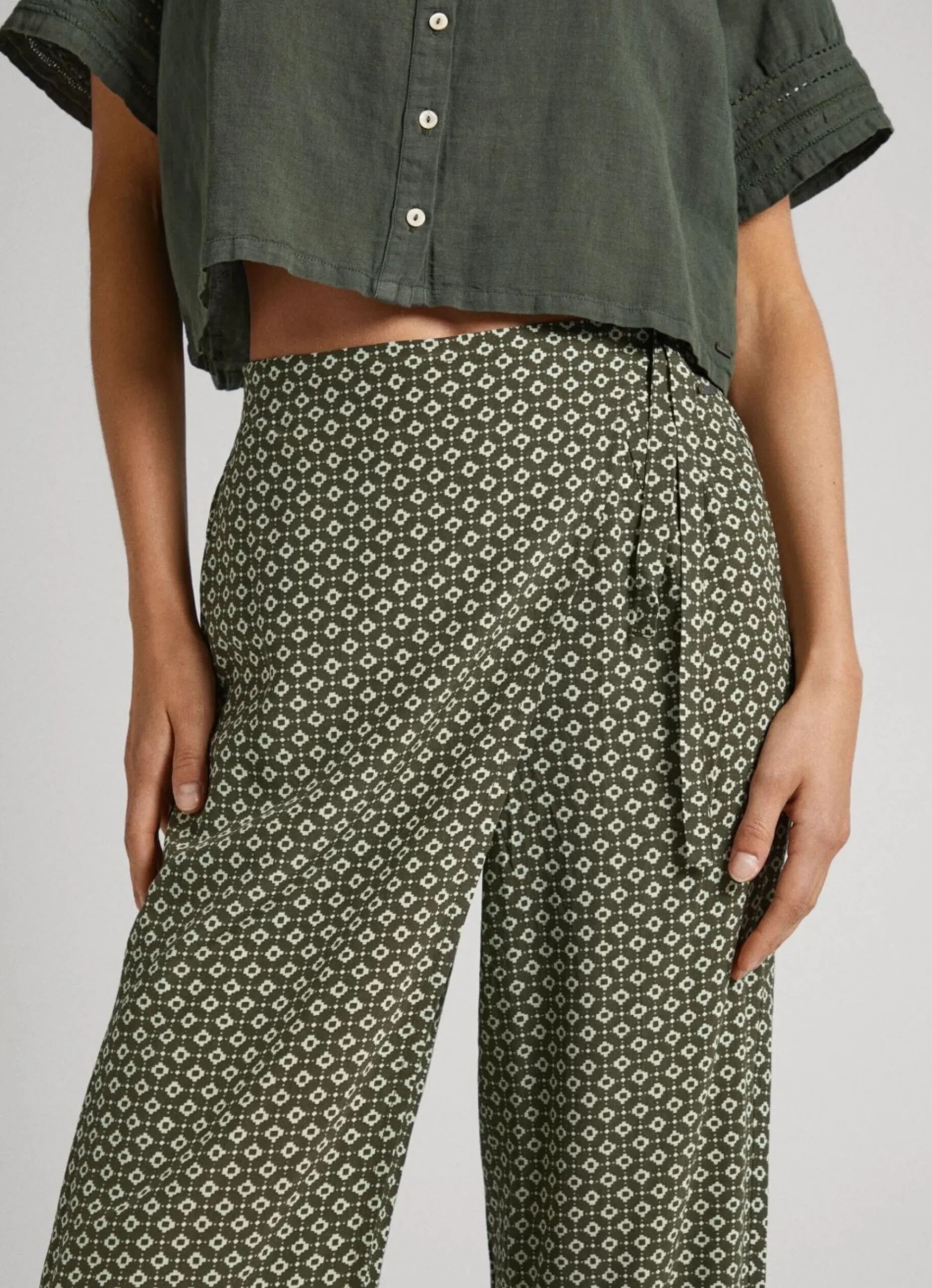 Mulher Pepe Jeans Calças>Calças Com Padrao Geometrico