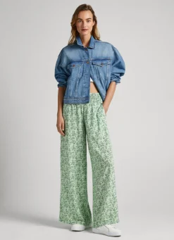 Mulher Pepe Jeans Calças>Calças Palazzo Florais