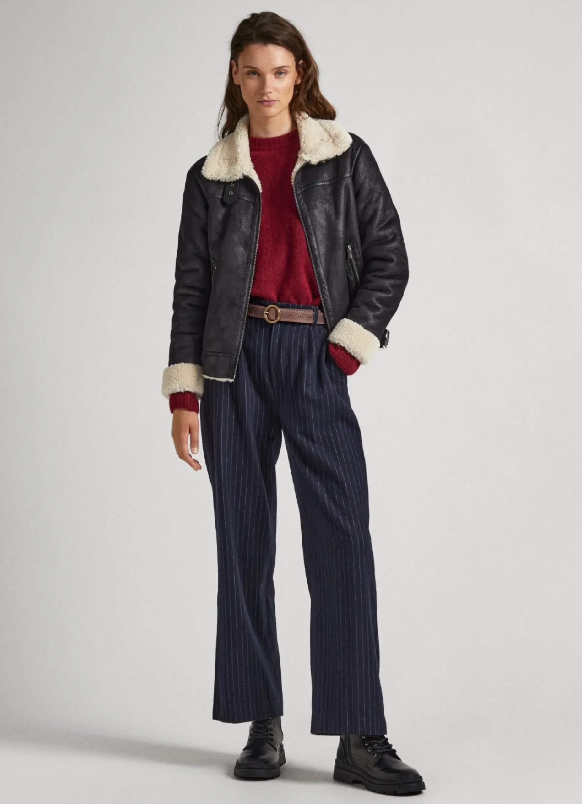 Mulher Pepe Jeans Calças>Calças Retas As Riscas
