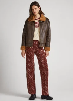 Mulher Pepe Jeans Malhas>Calças Retas Jacquard