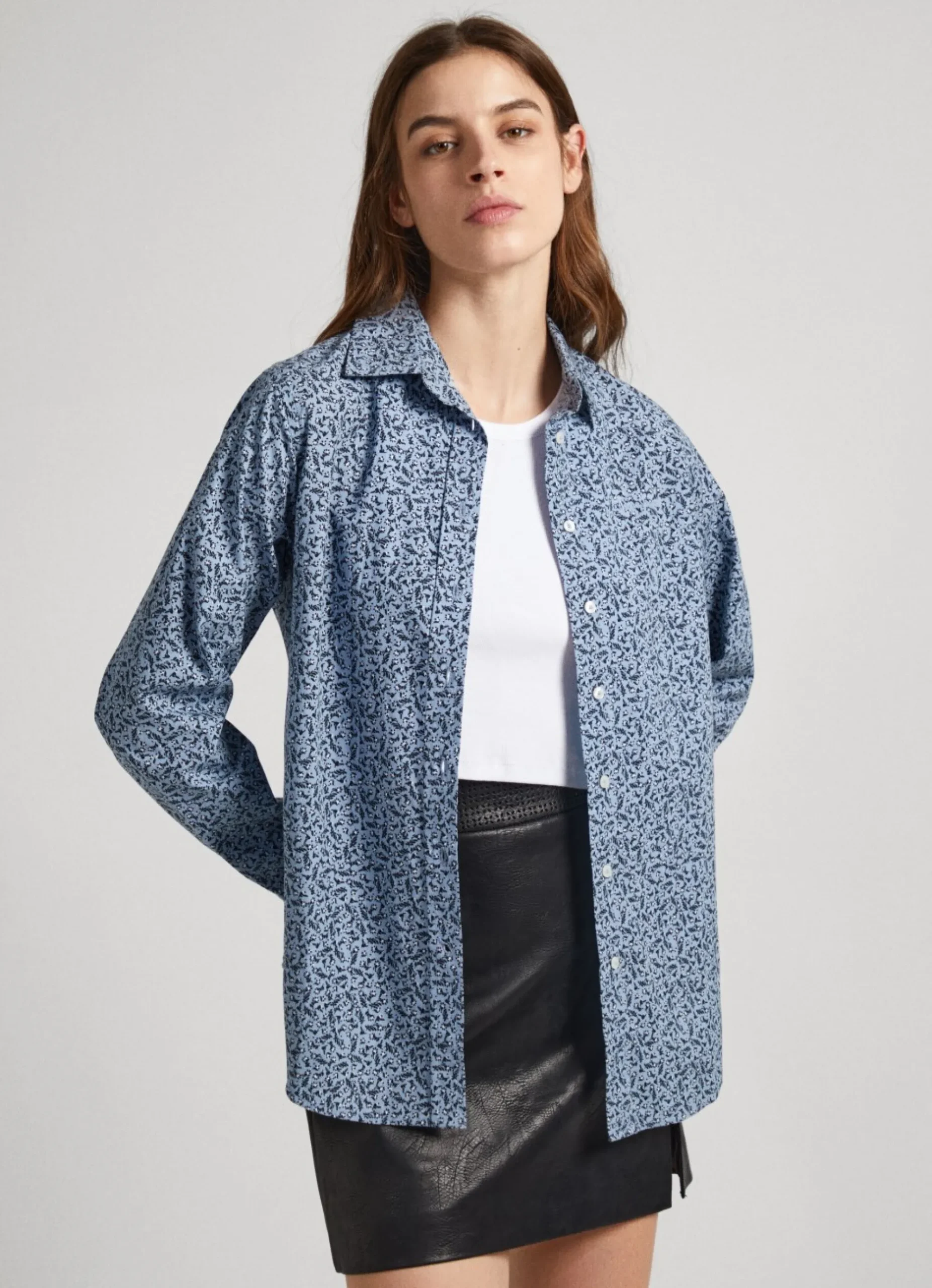 Mulher Pepe Jeans Camisas E Blusas>Camisa Algodao Padrao Floral
