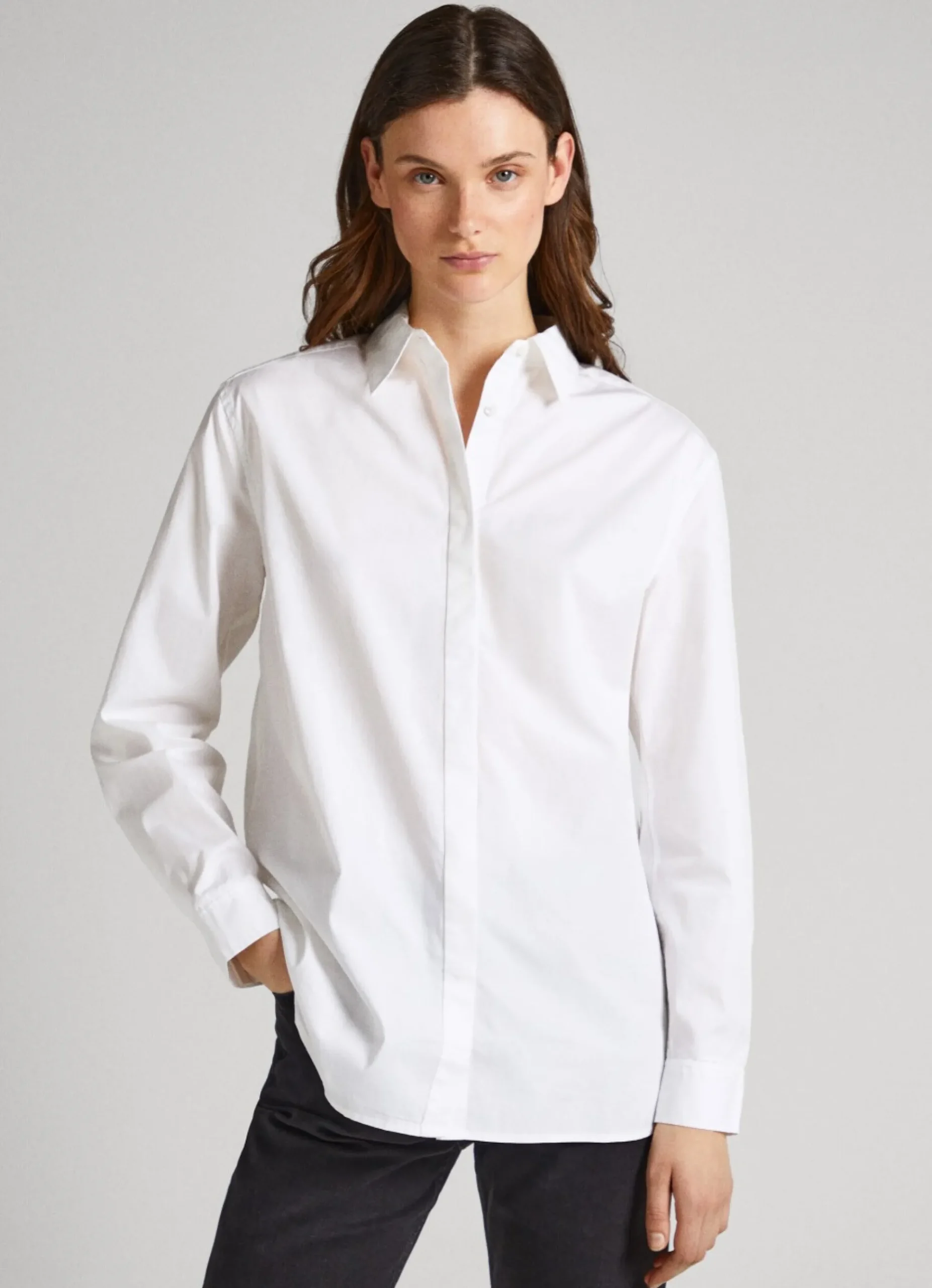 Mulher Pepe Jeans Camisas E Blusas>Camisa Algodao Popelina Oversize Fit