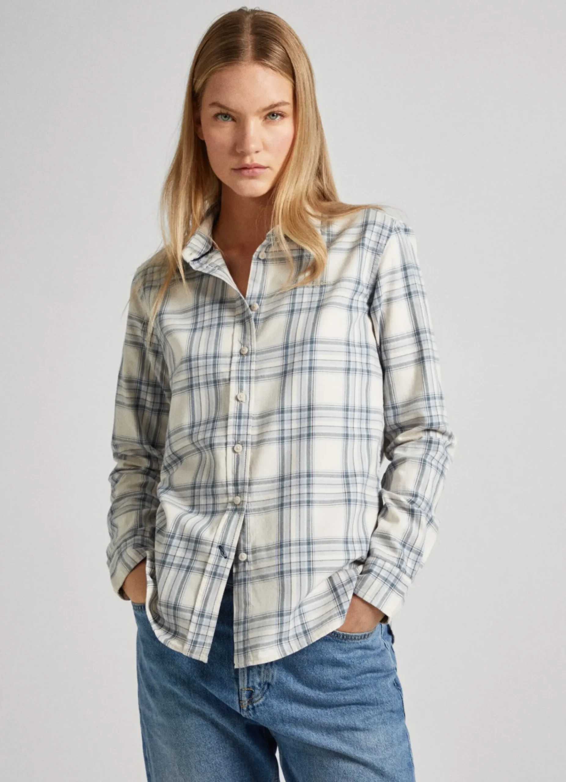 Mulher Pepe Jeans Camisas E Blusas>Camisa Algodao Xadrez