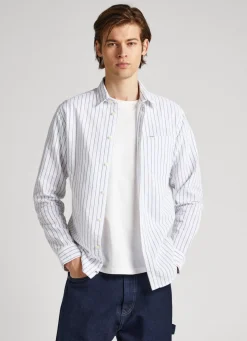 Homem Pepe Jeans Camisas>Camisa As Riscas Regular Fit