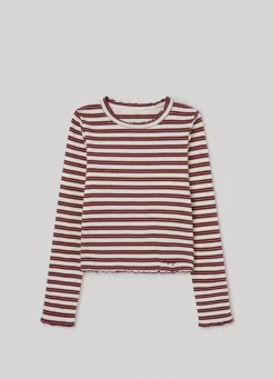 Rapariga Pepe Jeans Camisas E T-Shirts>Camisa Canelada As Riscas