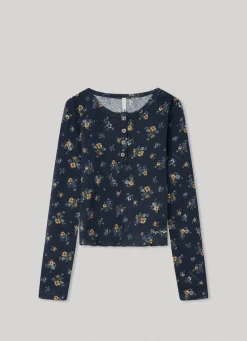 Rapariga Pepe Jeans Camisas E T-Shirts>Camisa Canelada Padrao Floral