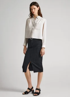 Mulher Pepe Jeans Camisas E Blusas>Camisa Com Efeito Patch