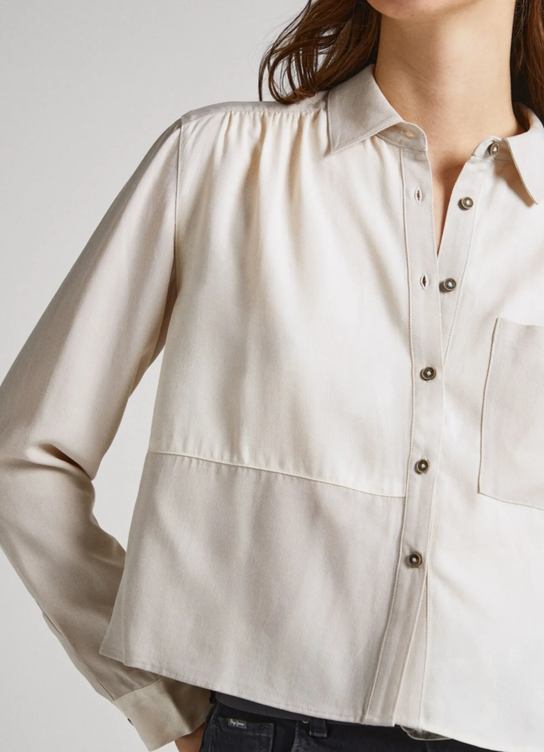 Mulher Pepe Jeans Camisas E Blusas>Camisa Com Efeito Patch