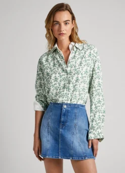 Mulher Pepe Jeans Camisas E Blusas>Camisa Com Padrao Geometrico