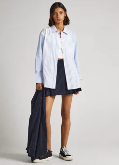 Mulher Pepe Jeans Camisas E Blusas>Camisa Comprida Popelina As Riscas