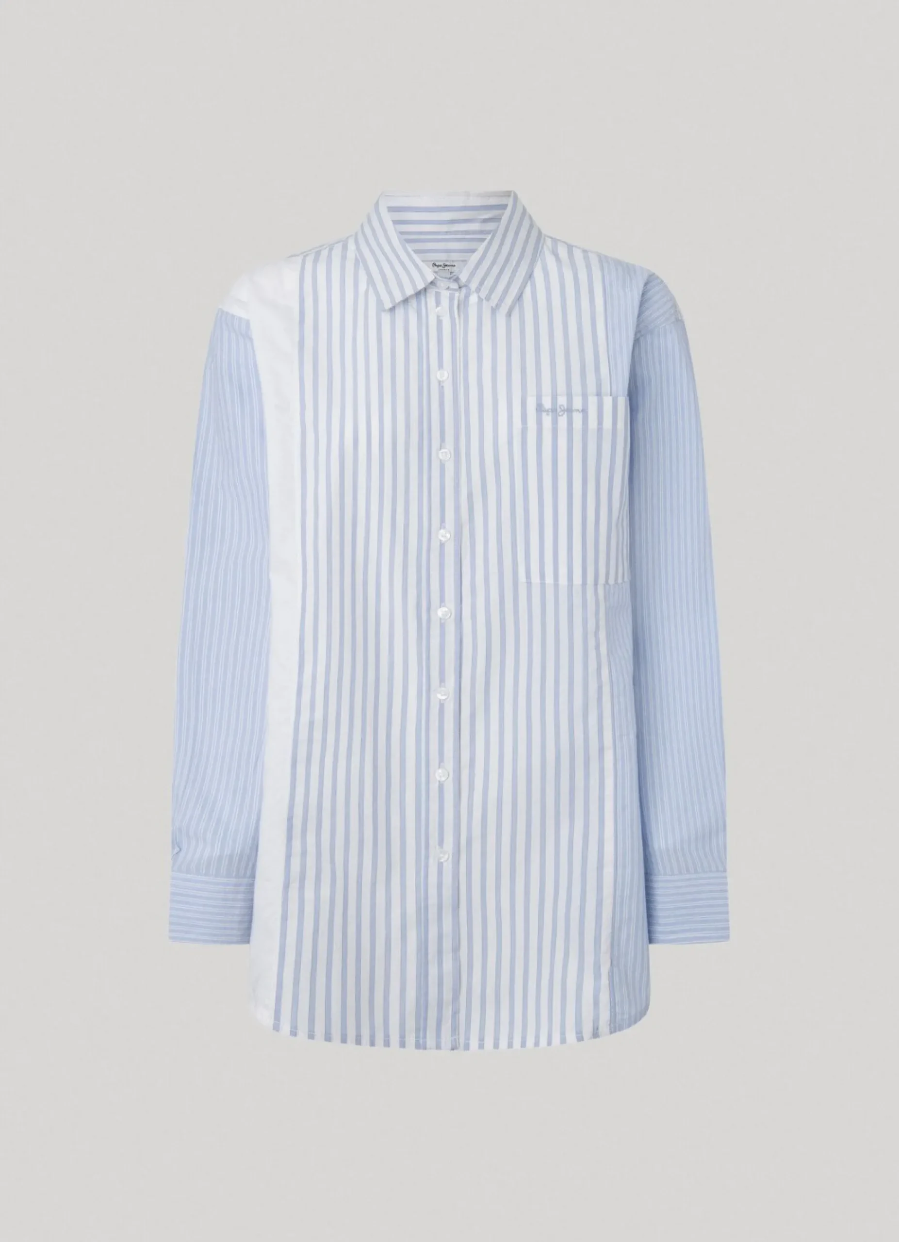 Mulher Pepe Jeans Camisas E Blusas>Camisa Comprida Popelina As Riscas